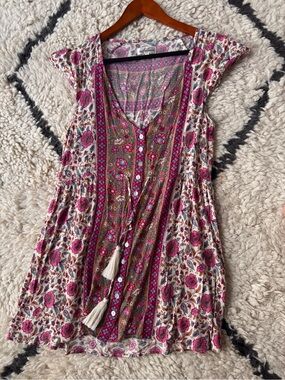 Arnhem Pink Floral Mini Dress European mini